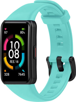 iMoshion Bandje Geschikt voor Huawei Band 6 / Honor Band 6 - iMoshion Siliconen band zwarte gesp met installatiehulp - Turquoise