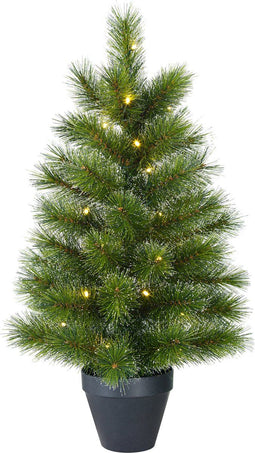 Black Box Trees Glendon Kunstkerstboom in Pot met 20 LED lampjes - H60 x Ø33 cm - Groen