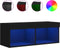 vidaXL - Tv-meubel - met - LED-verlichting - 80x30x30 - cm - zwart