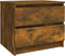 vidaXL - Nachtkastje - 50x39x43,5 - cm - bewerkt - hout - gerookt - eikenkleurig