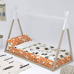 Dekbedovertrek zonder vulling HappyFriday Mr Fox Dogs Multicolour 90 x 200 cm