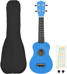 vidaXL - Ukuleleset - met - tas - voor - kinderen - sopraan - 21'' - blauw