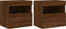 vidaXL - Tv-wandmeubels - met - LED-verlichting - 2 - st - 40x30x40 - cm - bruineiken