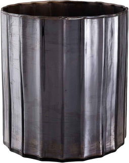 PTMD Julian Rond Windlicht - H16 x Ø15 cm - Glas - Grijs