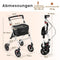 Coast Rollator - Smalle Opvouwbare Loopwagen - Dienblad Mand Remmen - Wit/Zwart
