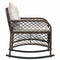 vidaXL - Tuinschommelstoel - met - kussens - poly - rattan - bruin