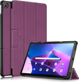 Lunso - Geschikt voor Lenovo Tab M10 Plus Gen 3 (3e generatie) - Tri-Fold Bookcase hoes - Paars