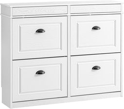 SoBuy FSR79-WG - Schoenenkast 4 kleppen - 16 paar - Wit