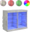 vidaXL - Dressoir - met - LED-verlichting - 81x37x67 - cm - betongrijs