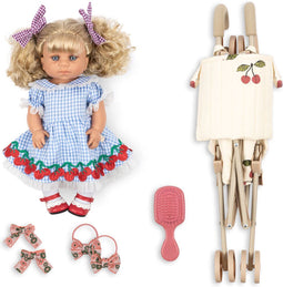 Konges Sløjd Delphine Doll Gift Set/Pop met Poppenwagen - Cherry