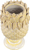 PTMD Tamiah Yellow ceramic pineapple shaped pot on base
