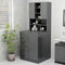 vidaXL - Wasmachinekast - 70,5x25,5x90 - cm - hoogglans - grijs