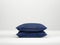 Zohome Kussensloop Satinado - Kussenhoes van 40x80 cm - Set van 2 stuks - 100% Katoen-Satijn - Blauw