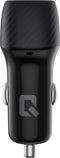 UNIQ Accessory 2.4A 36 Watt Dual port Snelle Autolader - met kabel - Lightning USB - Zwart