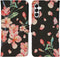iMoshion Hoesje Geschikt voor Samsung Galaxy A14 (5G) Hoesje Met Pasjeshouder - iMoshion Design Softcase Bookcase - Zwart / Blossom Watercolor Black