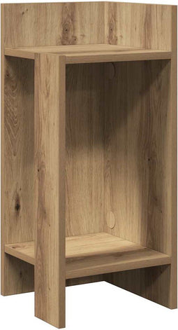 vidaXL - Bijzettafeltje - met - plank - 25,5x27x60 - cm - artisanaal - eikenkleur