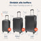TRVLMORE Kofferset - 3 Delig - 38L Handbagage + 70L en 110L Ruimbagage - Lichtgewicht - Zwart