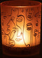 J-Line windlicht Happy Faces - glas - terracotta - medium