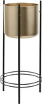 Mica Decorations Sverre - Bloempot op Standaard - H66 x Ø27 cm - Goud Zwart