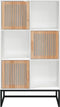 vidaXL - Hoge - kast - 70x35x125 - cm - bewerkt - hout - wit