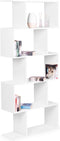 Witte design boekenkast - 5 planken - Geruit patroon - 175 x 28 x 77 cm