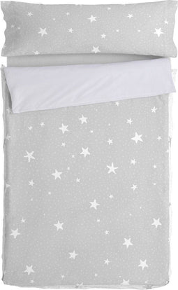 Gewatteerd beddengoed met ritssluiting HappyFriday Basic Little Star Grijs 90 x 200 cm