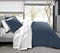 Univers Décor - 4-PACK OMKEERBAAR DEKBEDOVERTREK 90 X 190 CM - 100% Katoen - Marine/Wit (4 stuks)