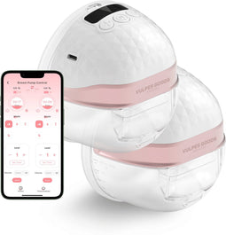 Vulpes Goods® BabyCare - Dubbele Elektrische Borstkolf PRO V2 - Handsfree Draadloos met APP bediening - BPA-Vrij - Kleur Premium White & Rosé Gold (2 stuks)