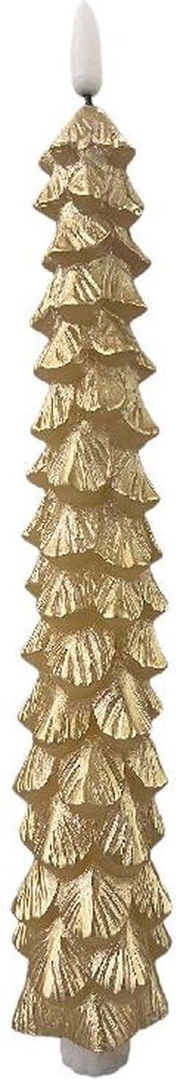 PTMD Kaars Led - 5x5x28 cm - Polyetheen - Goud