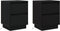 vidaXL - Nachtkastjes - met - LED-verlichting - 2 - stuks - Zwart - 39x34.5x50 - cm