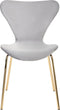 BOONVILLE - Eetkamerstoel - Lichtgrijs/Goud - Synthetisch materiaal