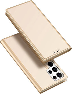 Dux Ducis - Geschikt voor Samsung Galaxy S23 Ultra - Slim bookcase hoesje - Goud
