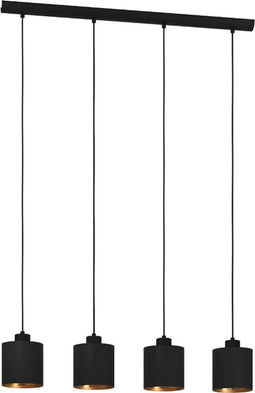 EGLO Zaragoza - Hanglamp - E27 - Hoogte verstelbaar tot 110 cm - Zwart/Goud