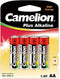 Camelion LR6-BP4 - Alkaline Batterijen - Hoog energieverbruik - (4 stuks)