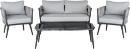 Beliani PREVEZA - Loungeset voor 4 - Grijs - PE rotan