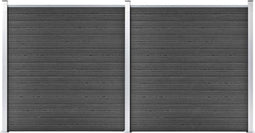 vidaXL - Schuttingpanelenset - 353x186 - cm - HKC - zwart