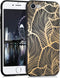 iMoshion Hoesje Geschikt voor iPhone SE (2022) / SE (2020) / 8 / 7 Hoesje Siliconen - iMoshion Design hoesje - Goud / Zwart / Golden Leaves