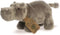 Aurora Pluche dieren knuffel nijlpaard - 14 x 27 cm - Knuffeldieren - nijlpaarden - speelgoed