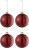 J-Line Doos Van 4 Kerstballen Effen Glas Blinkend Rd Medium