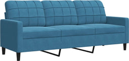 vidaXL - Driezitsbank - 180 - cm - fluweel - blauw