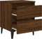 vidaXL - Nachtkastje - met - metalen - poten - 40x35x50 - cm - bruin - eikenkleur