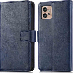 iMoshion Hoesje Geschikt voor Motorola Moto G32 Hoesje - iMoshion Luxe Bookcase - Donkerblauw