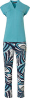 Pastunette Deluxe - 25211-334-2 - Pyjamaset - Printopdruk - Aqua groen - Maat 44