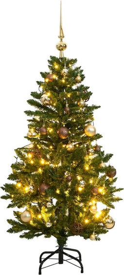 vidaXL - Kunstkerstboom - met - scharnieren - 150 - LED's - en - kerstballen - 150 - cm
