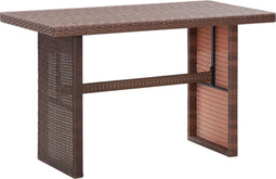 vidaXL - Tuintafel - 110x60x67 - cm - poly - rattan - bruin