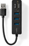 Nedis CCGB61250BK01 - USB-hub 3x USB 3.2 Gen 1 5 Gbps - Zwart