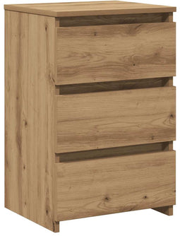 vidaXL - Nachtkastje - 40x35x62,5 - cm - bewerkt - hout - artisanaal - eikenkleur