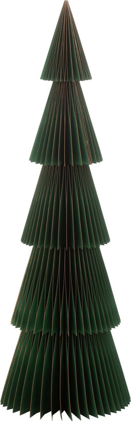 J-Line christmas tree folding - papier - donkergroen/zwart - small