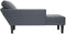 vidaXL - Chaise - longue - met - kussen&rechterarmleuning - fluweel - donkergrijs
