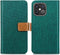 iMoshion Hoesje Geschikt voor iPhone 13 Pro Hoesje Met Pasjeshouder - iMoshion Luxe Canvas Bookcase - Groen